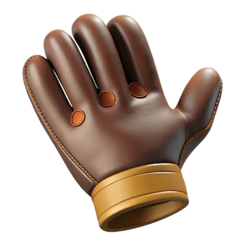 elegant artistic Leather Glove Palm View Element detailed png