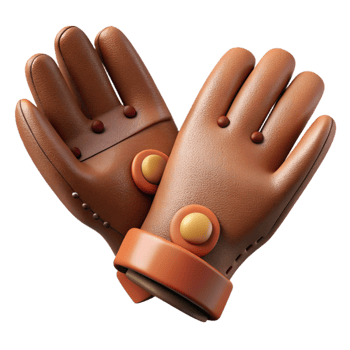impressive rustic Leather Gloves with Button Closure Transparent Background premium png
