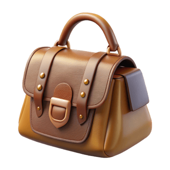 extraordinary abstract Leather Handbag Brown Isolated on Transparent Background high quality png