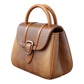 vibrant abstract Leather Handbag Side View with Transparent Background premium png