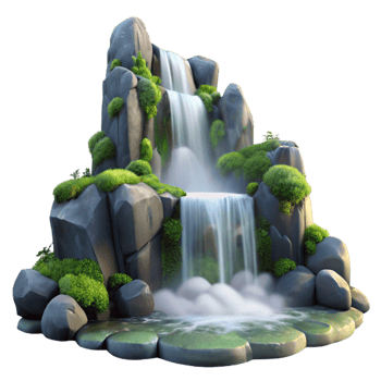 impressive modern A Cascading Waterfall Tumbling over Mossy original png