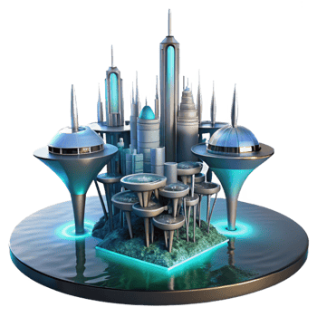extraordinary modern A Futuristic City Built on Stilts Above W authentic png