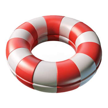 dramatic abstract Life Ring Red White Striped Floating Isolated on Transparent Background professional png