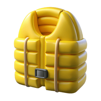 elegant traditional Life Vest Yellow Inflatable Transparent Background authentic png