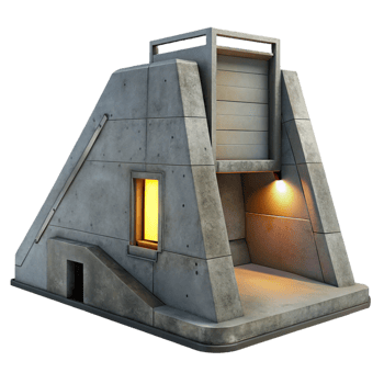 extraordinary artistic A Minimalist Concrete Bunker Harsh Direct premium png