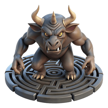 magnificent traditional A Monstrous Minotaur Trapped in the Laby authentic png