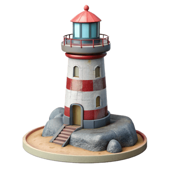 beautiful creative Lighthouse on Coast Transparent Background original png