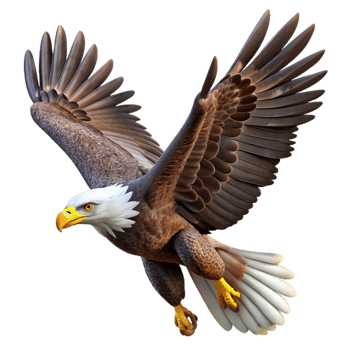 vibrant artistic A Majestic Bald Eagle Soaring Through The genuine png