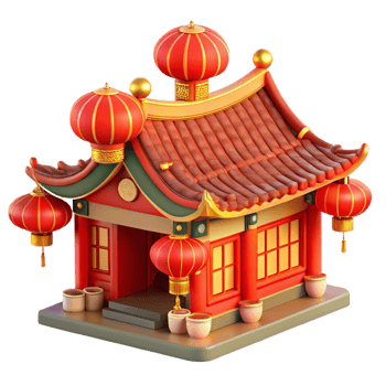 serene contemporary A Traditional Chinese Courtyard House In detailed png