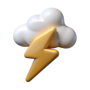 beautiful artistic Lightning Strike on Transparent Background authentic png