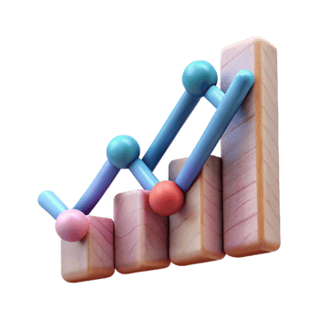 stunning artistic Line Graph Showing Growth Transparent Background high quality png