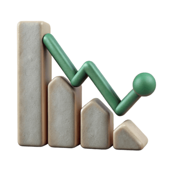 impressive creative Line Graph with Downward Trend Isolated original png