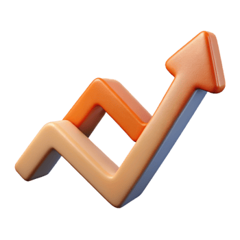 beautiful artistic Line Graph with Upward Trend Isolated premium png