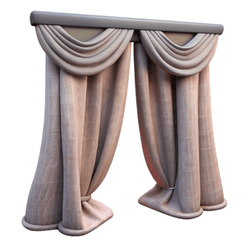 impressive vintage Linen Curtains Draped Soft Folds Cutout high resolution png