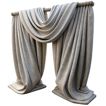 vibrant creative Linen Curtains Draped Soft Folds Cutout premium png