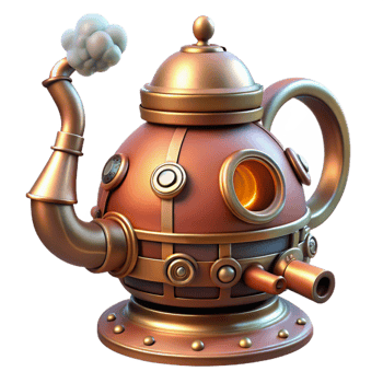 impressive vintage A Whimsical Steampunk Teapot with Intric exclusive png