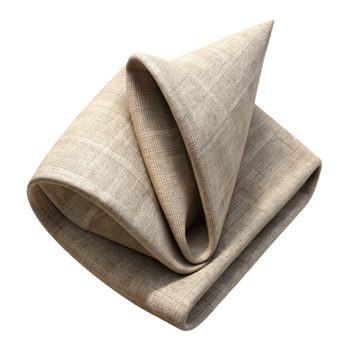 elegant traditional Linen Napkin Folded Soft Shadows Cutout original png