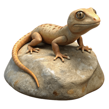 beautiful modern Lizard Sunbathing on Rock Element high quality png