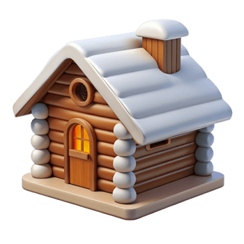 stunning traditional Log Cabin Transparent with Snow on Roof exclusive png