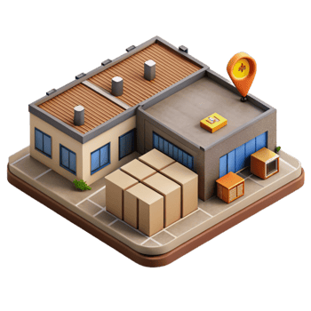 magnificent minimalist Logistics Hub Aerial View Isolated premium png