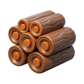 serene minimalist Log Pile on Transparent Background original png