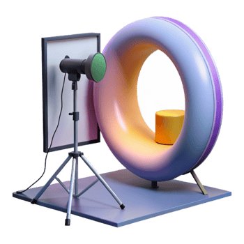 beautiful artistic Loop Lighting Photography Setup Isolated png