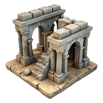 beautiful classic Lost City Ruins Weathered Stone Cutout png