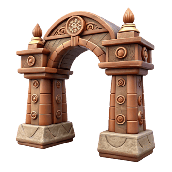 stunning creative Lost Temple Archway Carved Symbols Cutout original png