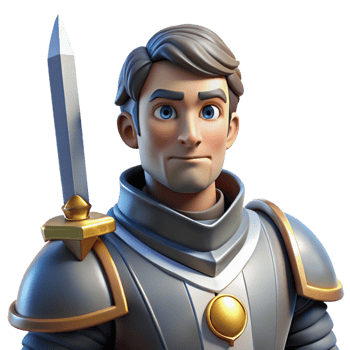 stunning minimalist Portrait of a Stoic Knight in Shining Arm original png