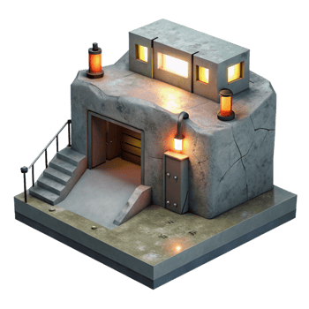 beautiful contemporary Underground Bunker Concrete Walls Dim genuine png