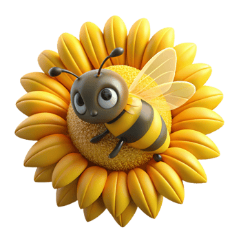 stunning abstract A Close Up of a Bee on a Sunflower Warm premium png