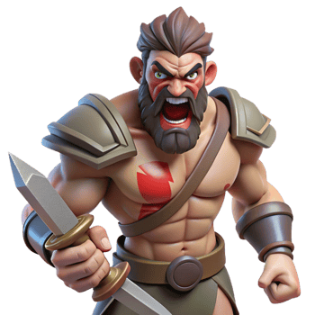 serene creative A Fierce Ares God of War Wielding a Blo professional png