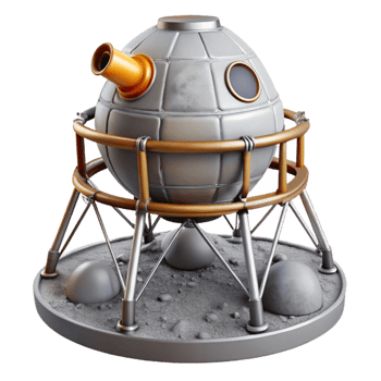 impressive rustic Lunar Lander Descent Stage Transparent Background Isolated Element authentic png