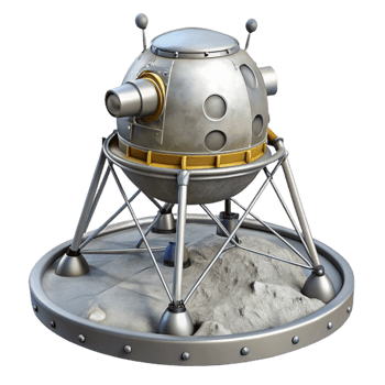 magnificent classic Lunar Lander Descent Stage Transparent Background Isolated Element high resolution png