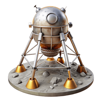 vibrant artistic Lunar Lander Descent Stage Transparent Background Isolated Element professional png