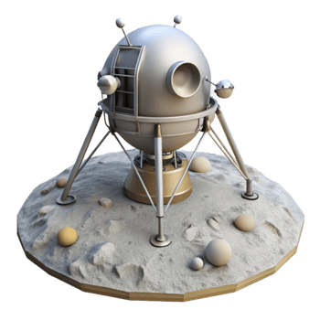 magnificent rustic Lunar Lander on Moon Surface Isolated high quality png