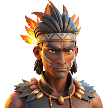 vibrant minimalist Tribal Warrior Portrait Intricate Detail authentic png