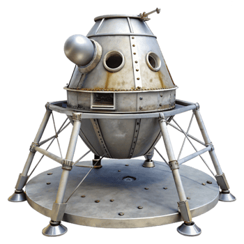serene minimalist Lunar Module Ascent Stage Liftoff Transparent Background Cutout png