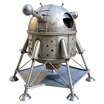 magnificent vintage Lunar Module Ascent Stage Liftoff Transparent Background Cutout original png
