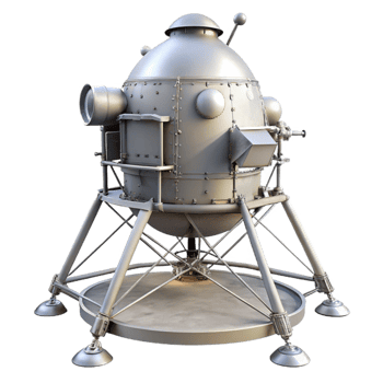 magnificent vintage Lunar Module Ascent Stage Liftoff Transparent Background Cutout png