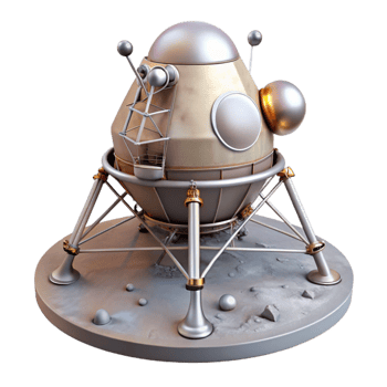 dramatic classic Lunar Module Descent Stage Isolated Image premium png