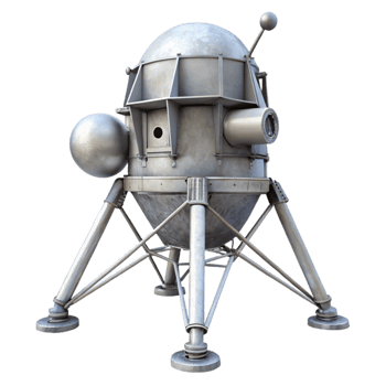 elegant rustic Lunar Module Landing Legs Extended Isolated Image premium png