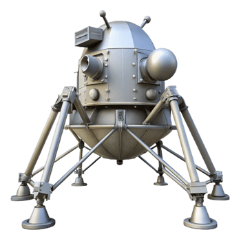 vibrant abstract Lunar Module Landing Legs Extended Isolated Image detailed png
