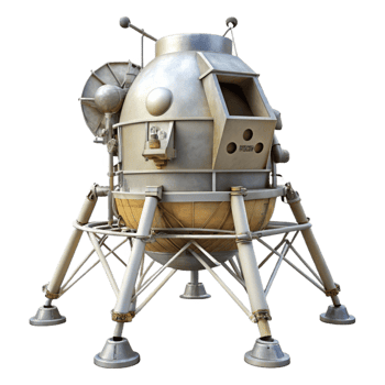 elegant vintage Lunar Module with Landing Legs premium png