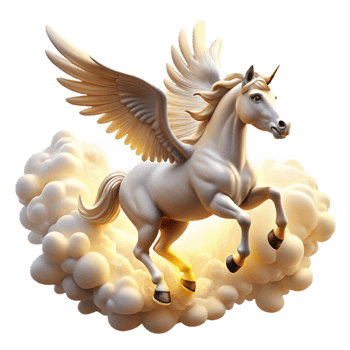 beautiful vintage A Majestic Pegasus Soaring Through the Cl premium png