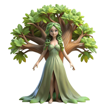 extraordinary artistic An Ethereal Dryad Emerging from a Giant O exclusive png