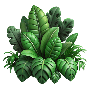 impressive contemporary Lush Jungle Foliage Dark Green Transparent exclusive png