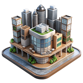 magnificent contemporary Luxury Apartment City View Isolated detailed png