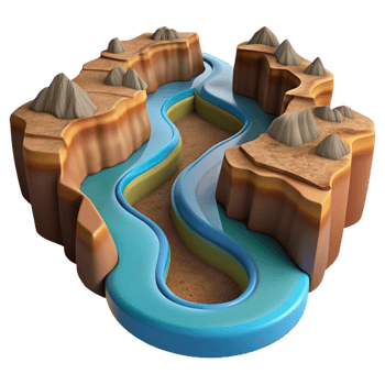 extraordinary contemporary A Winding River Cutting Through a Canyon high resolution png