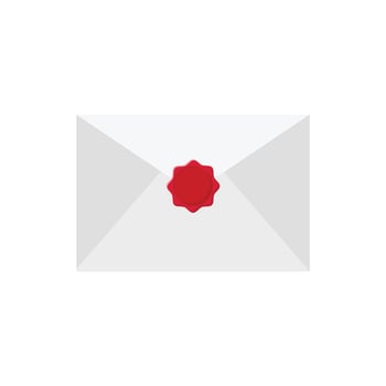 Mail Envelope with Wax Seal Flat Illustration. Cartoon Clean Icon Design Element on Isolated White Background vector